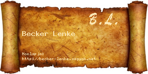 Becker Lenke névjegykártya